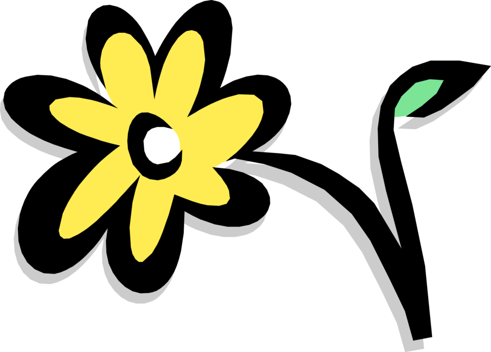 Vector Illustration of Yellow Garden Flower