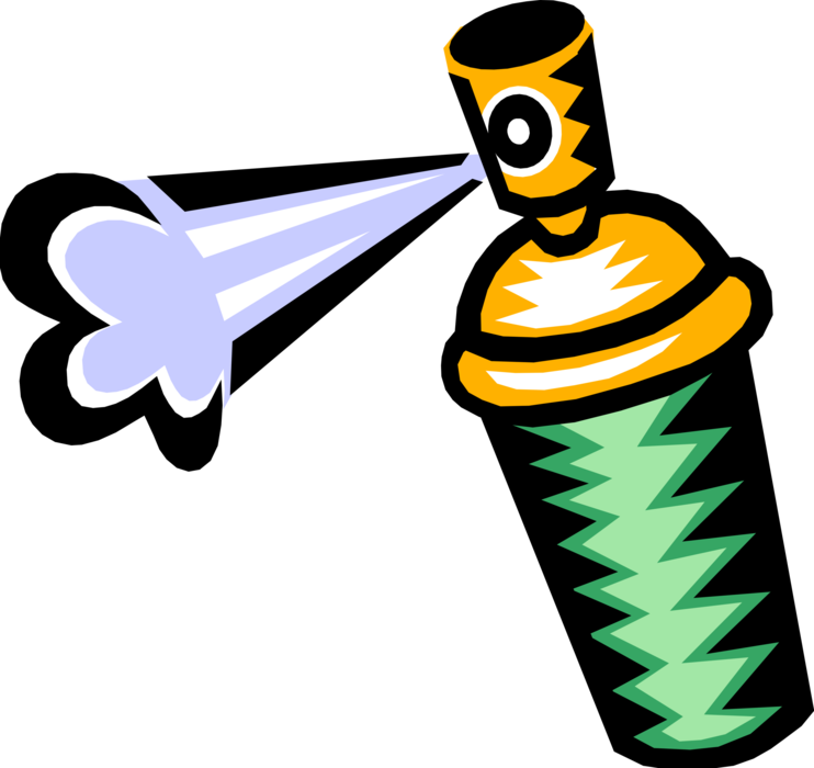 Vector Illustration of Aerosol Spray Dispenser with Propellant Under Pressure