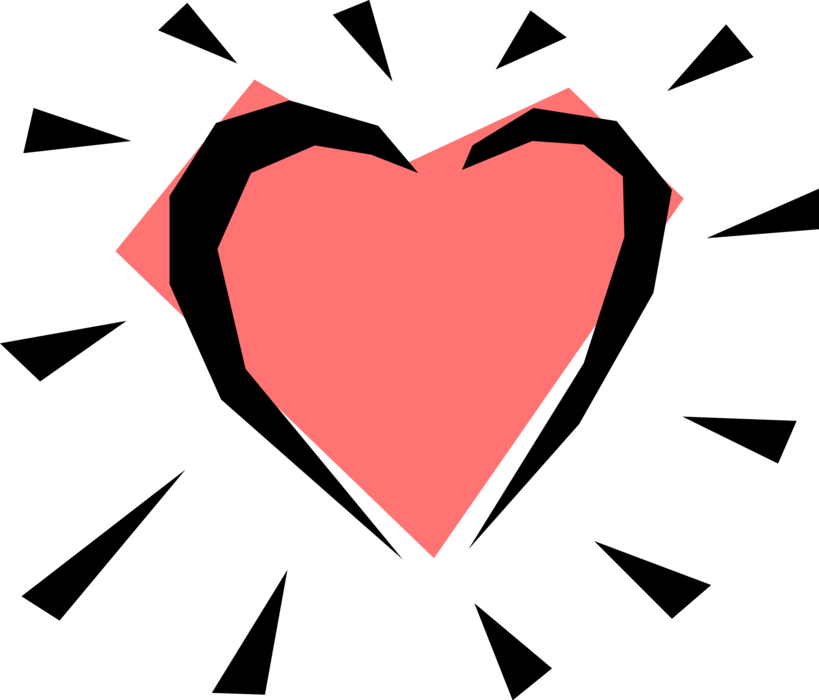 Vector Illustration of Valentine's Day Sentimental Valentine Romance Love Heart Expression of Affection