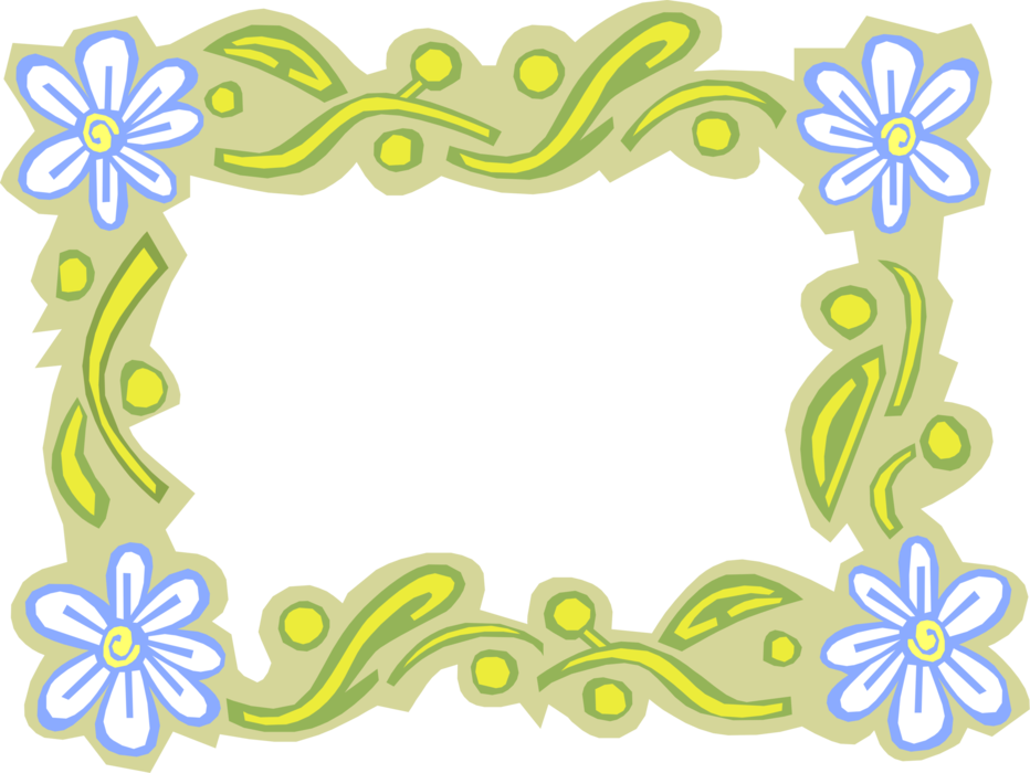 Vector Illustration of Daisy Flower Border