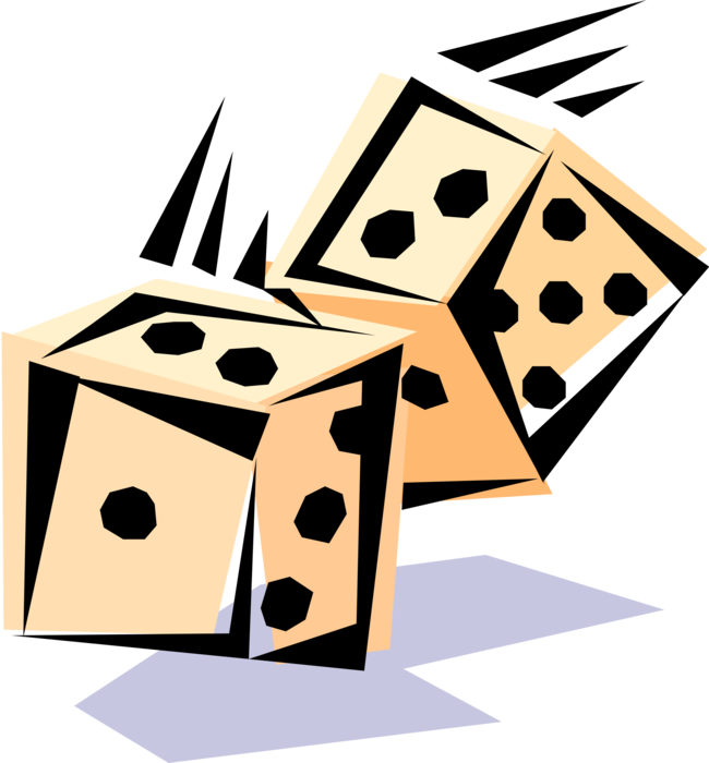 Vector Illustration of Roll of the Dice Double-Two