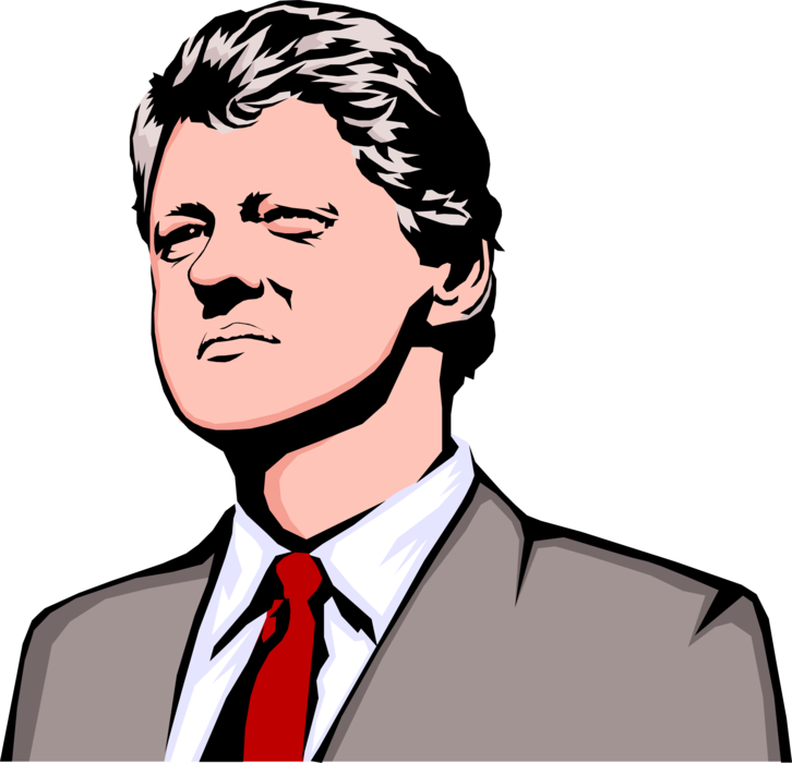 Vector Illustration of William Jefferson "Bill" Clinton 42nd President of the United States of America