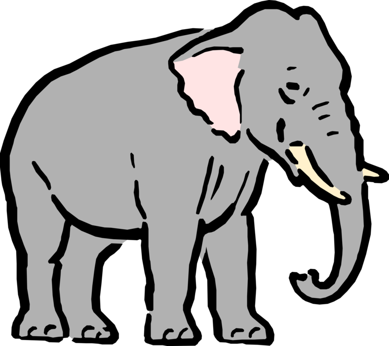 Vector Illustration of Cartoon African Elephant