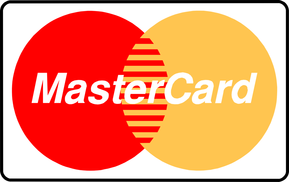 Vector Illustration of MasterCard Credit Cards Issued to Users as Method of Payment Cards Instead of Cash