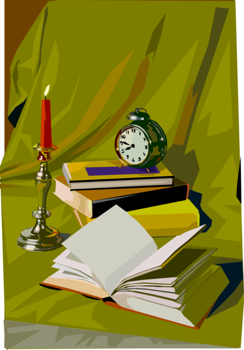 Vector Illustration of Books as Printed Works of Literature Fiction or Nonfiction Borrowed from Lending Library