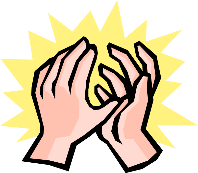 Vector Illustration of Hands Applaud in Nonverbal Communication Hand Gesture Clapping to Acknowledge and Praise