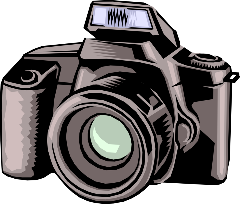 Vector Illustration of 35mm Digital Photography Camera