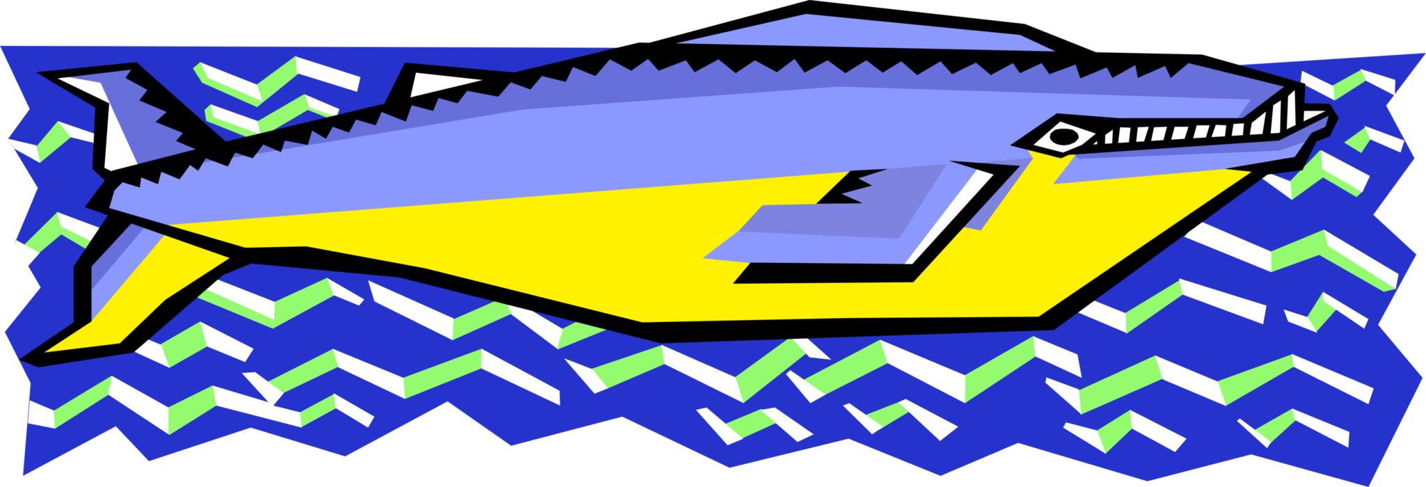 Vector Illustration of Marine Mammal Blue Whale