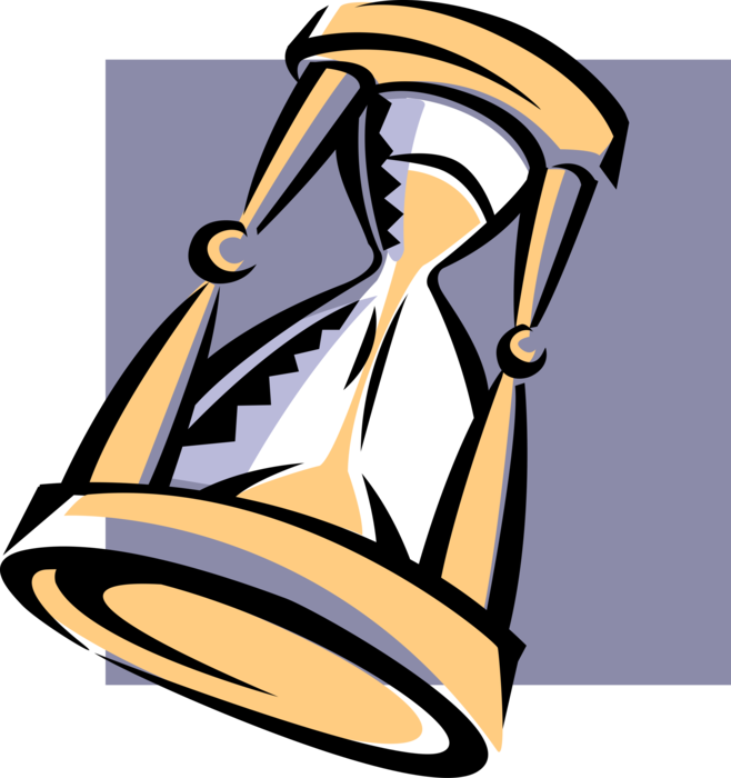 Vector Illustration of Hourglass or Sandglass, Sand Timer, or Sand Clock Measures Passage of Time