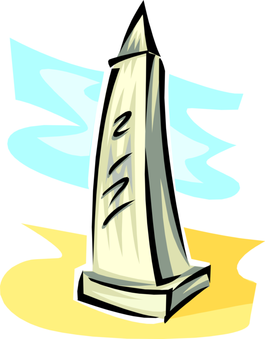 Vector Illustration of Ancient Egyptian Obelisk Monolithic Monument