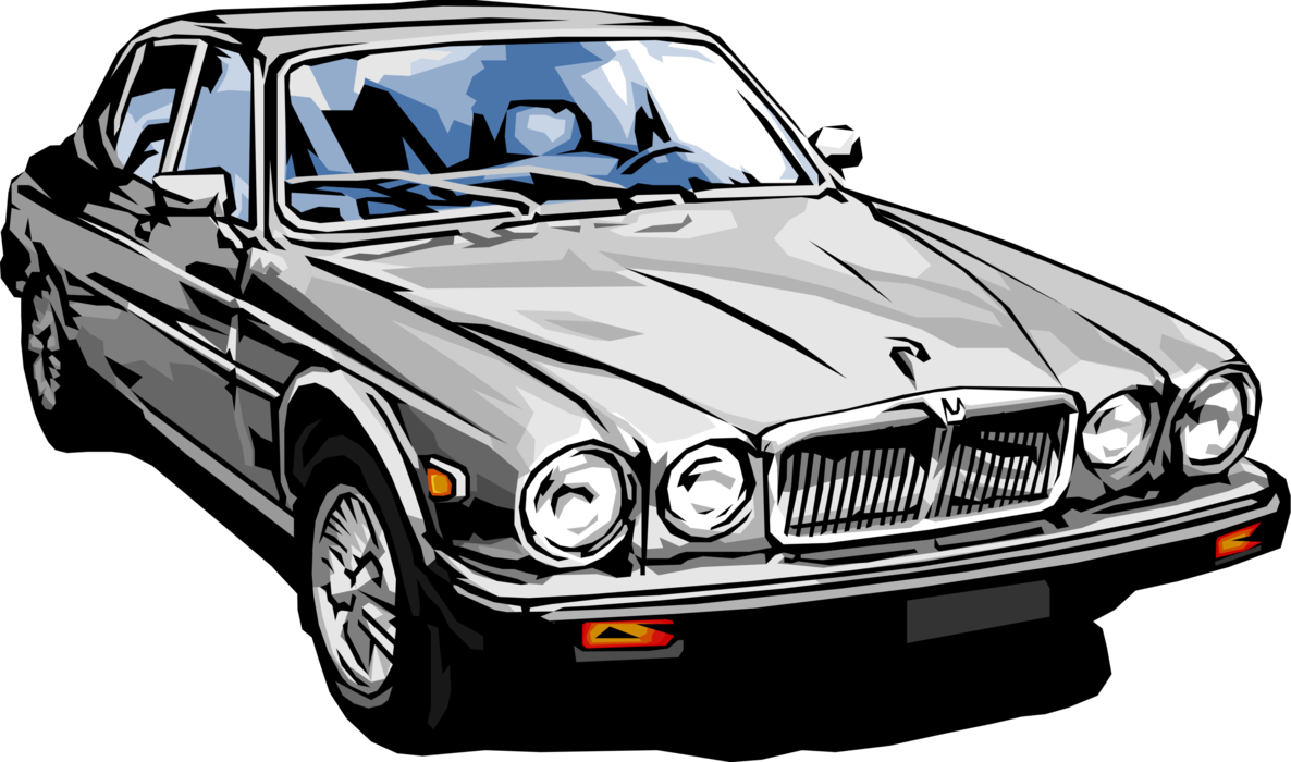 Vector Illustration of Luxury Jaguar Car Automobile Car Motor Vehicle 