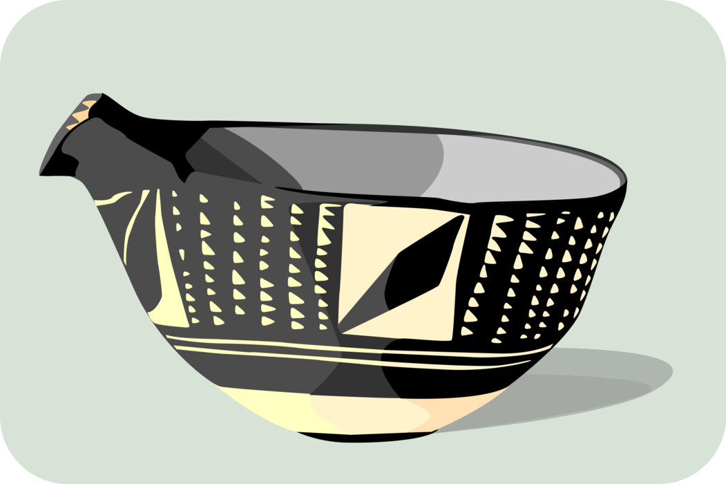 Vector Illustration of Ancient Egyptian Pottery Bowl