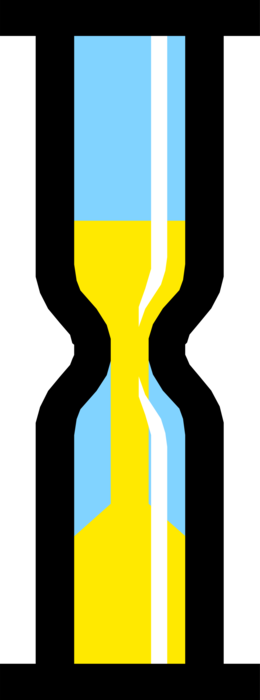 Vector Illustration of Hourglass or Sandglass, Sand Timer, or Sand Clock Measures Passage of Time