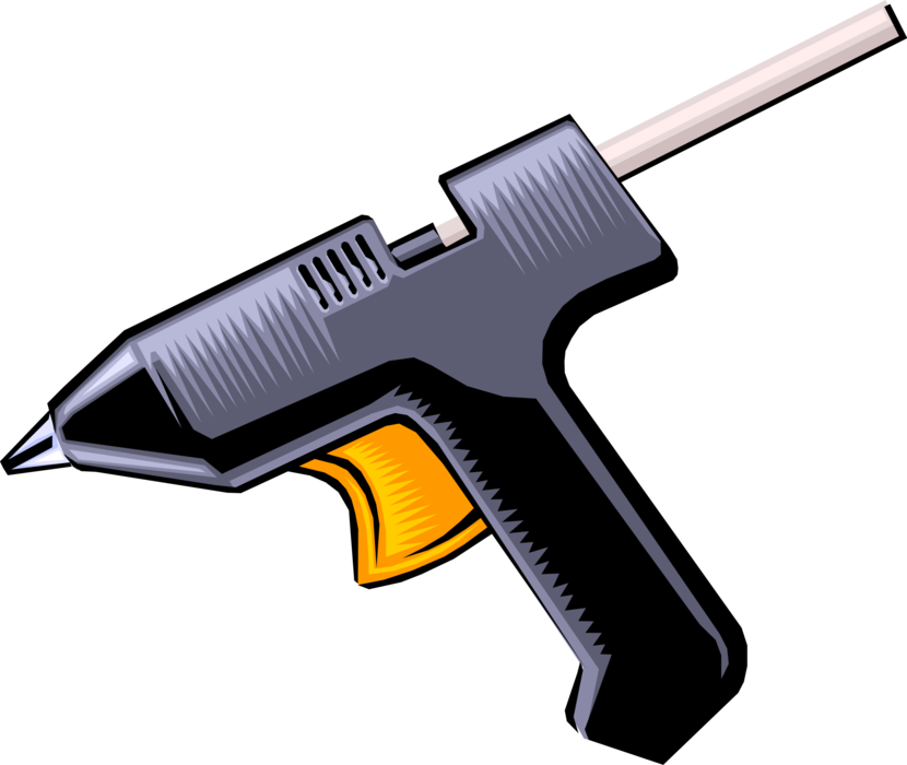 Vector Illustration of Hot Melt Adhesive Glue Gun Tool