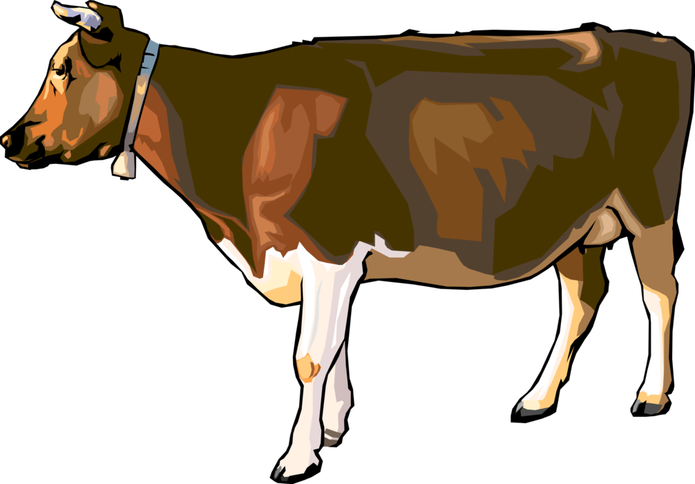Vector Illustration of Farm Agriculture Livestock Cattle Animal Cow