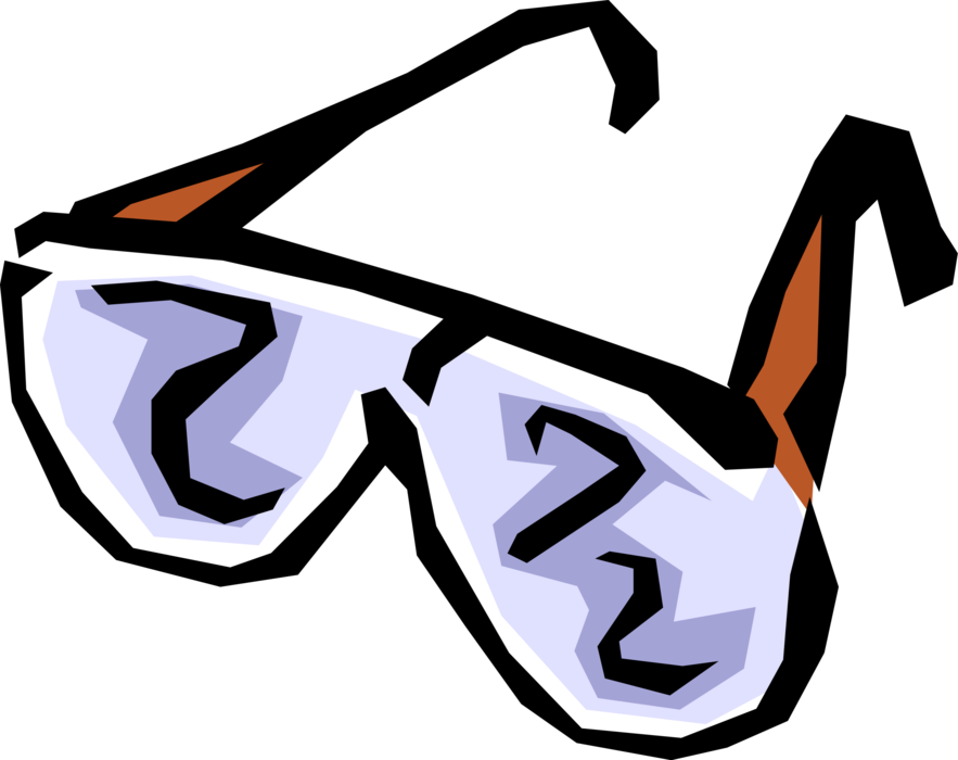 Vector Illustration of Eyeglasses or Reading Glasses to Correct or Aid Vision