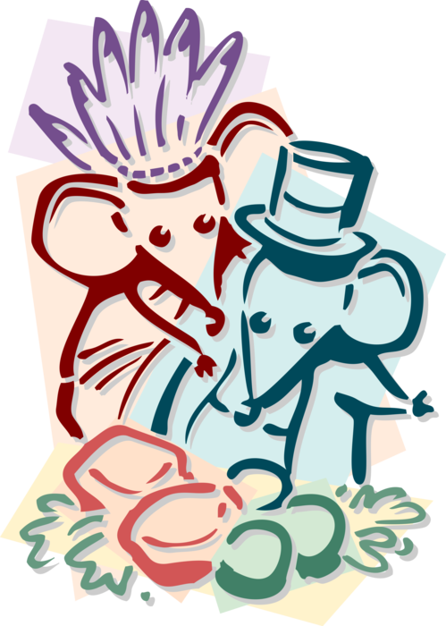 Vector Illustration of Rodent Mice Celebrating Thanksgiving