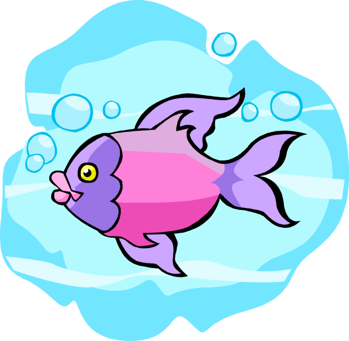 Vector Illustration of Marine Aquatic Colorful Tropical Fish 