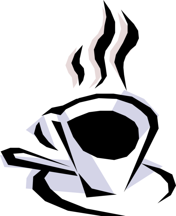 Vector Illustration of Cup of Hot Freshly Brewed Coffee Beverage Drink