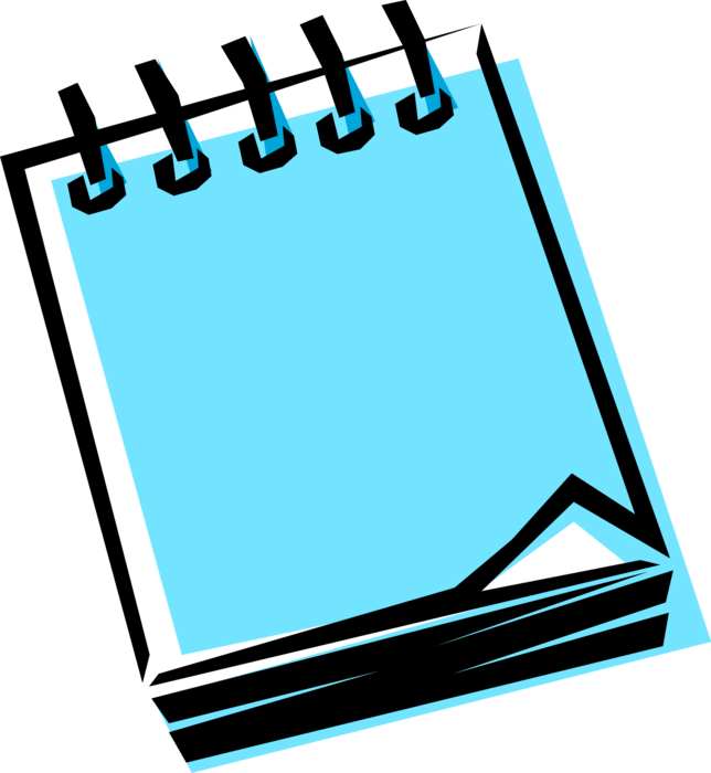 Vector Illustration of Ringed Notepad for Taking Written Notes