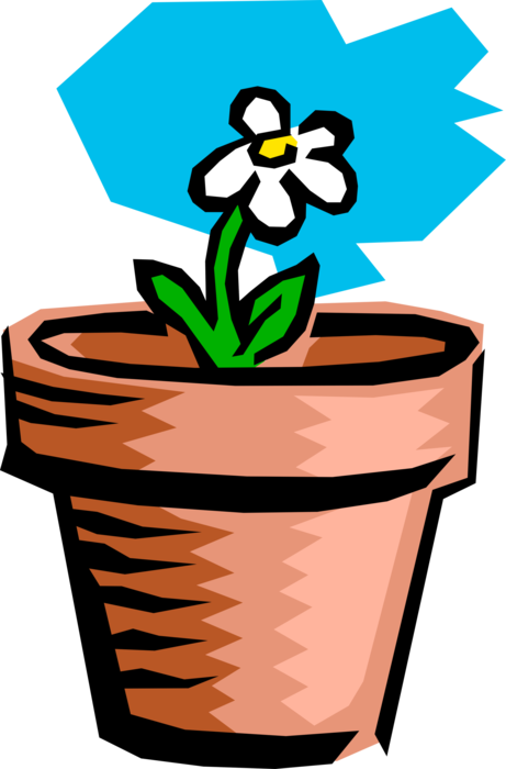 Vector Illustration of Potted Plant Flower