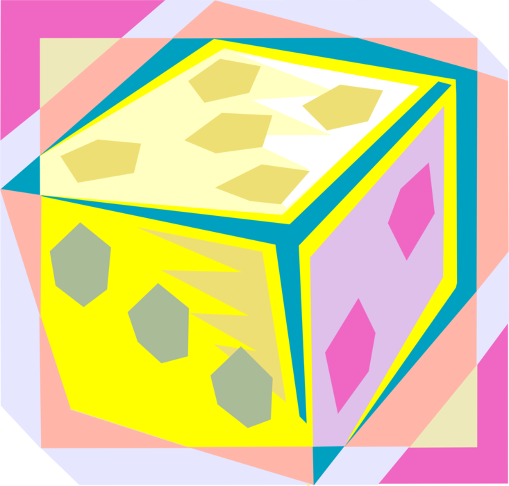 Vector Illustration of Dice used in Pairs in Casino Games of Chance or Gambling