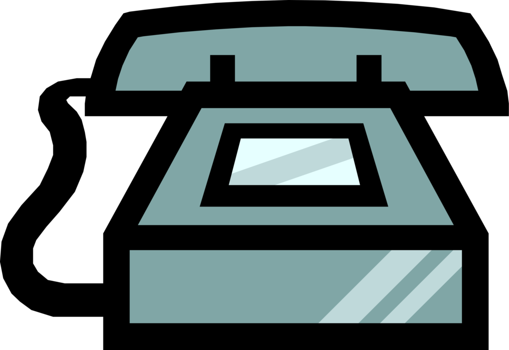 Vector Illustration of Landline Telecommunications Device Telephone or Phone Enables Direct Conversation