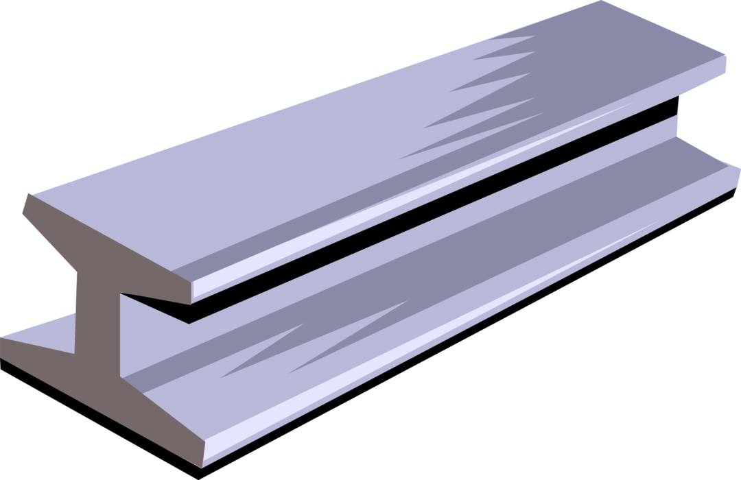 Vector Illustration of Rolled Steel Joist I-Beam used in Building Construction