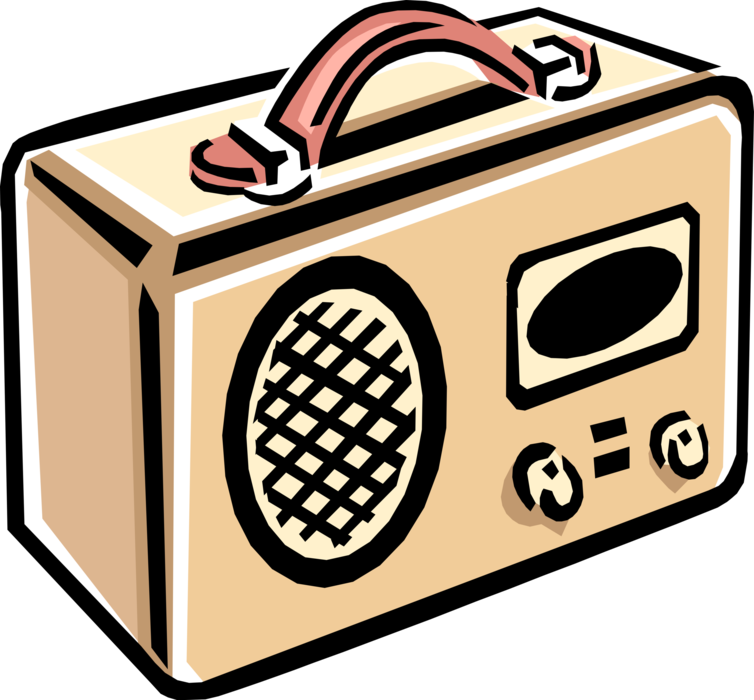 Vector Illustration of Radio for Receiving Broadcasts Over Airwaves