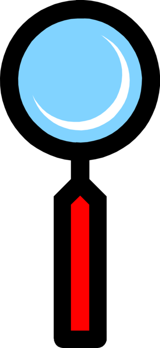 Vector Illustration of Magnification Through Convex Lens Magnifying Glass