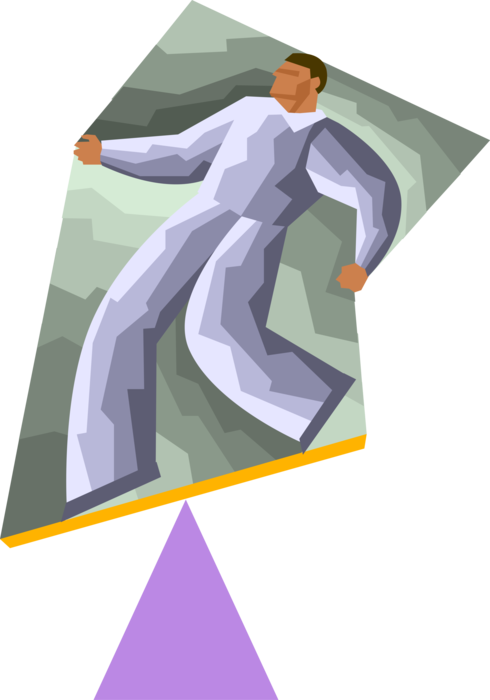 Vector Illustration of Businessman Balancing on Fulcrum Pivot