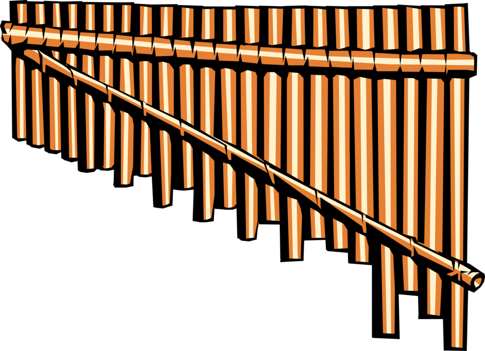 Vector Illustration of Panpipe Pan Flute Closed Tube Musical Instrument