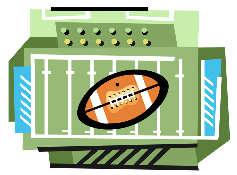 Vector Illustration of Football on Play Field