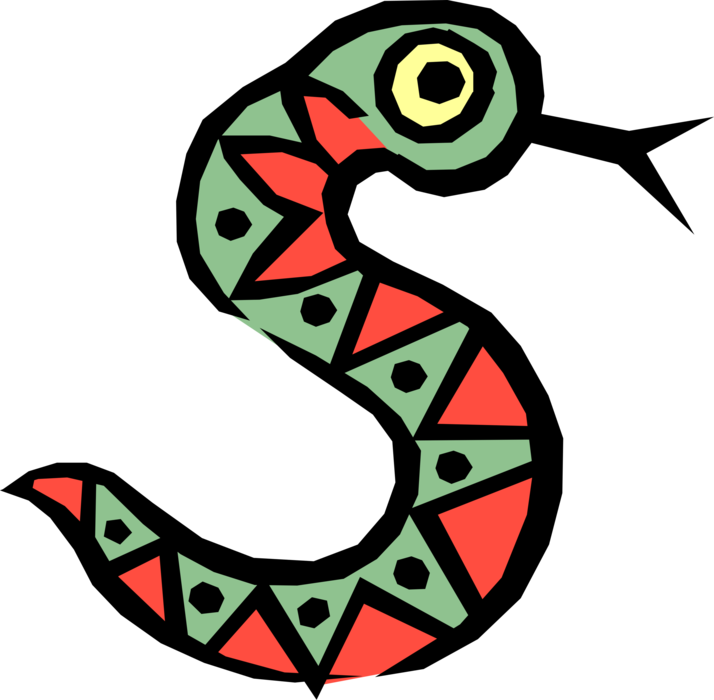 Vector Illustration of Venomous Snake Symbol