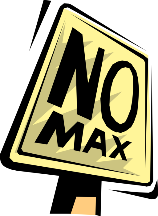 Vector Illustration of Street or Highway Traffic Sign Says No Max