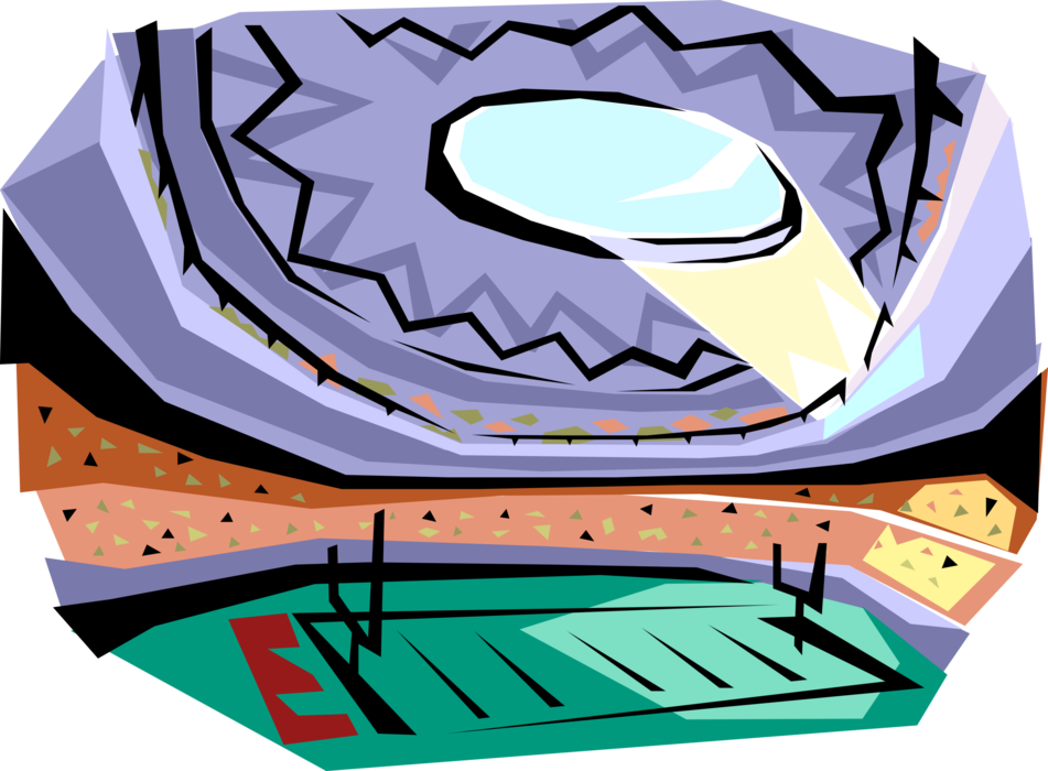 Vector Illustration of Football Stadium Sports Facility
