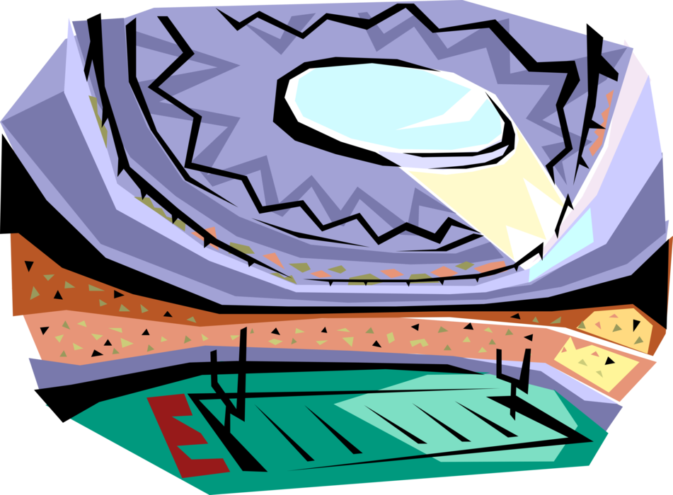 Vector Illustration of Football Stadium Sports Facility