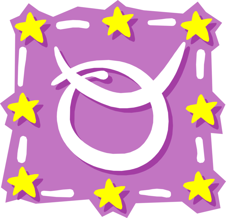 Vector Illustration of Astrological Horoscope Astrology Signs of the Zodiac - Earth Sign Taurus the Bull