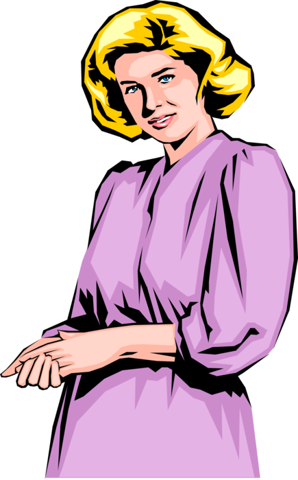 Vector Illustration of Female Model Strikes Pose