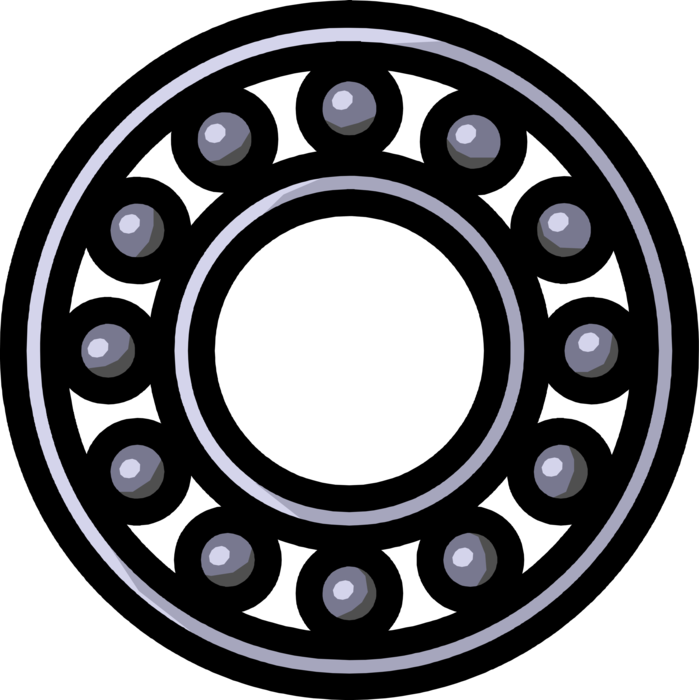 Vector Illustration of Ball Bearings Reduce Friction Between Moving Parts