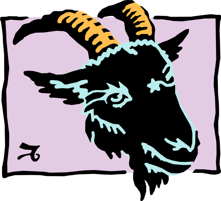 Vector Illustration of Astrological Horoscope Astrology Signs of the Zodiac - Earth Sign Capricorn the Goat