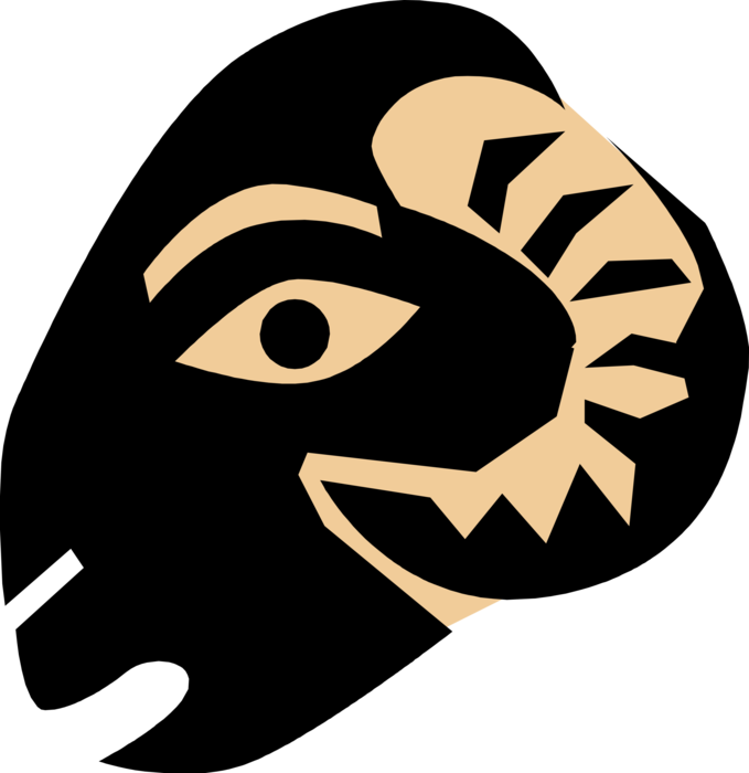 Vector Illustration of Ram's Head with Horns
