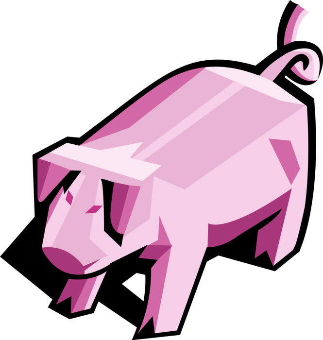 Vector Illustration of Farm Agriculture Livestock Animal Pig Hog Swine Porker (Aspires to be Bacon)