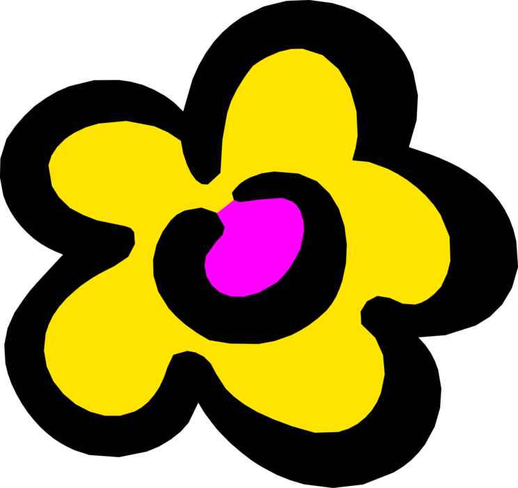 Vector Illustration of Yellow Garden Flower
