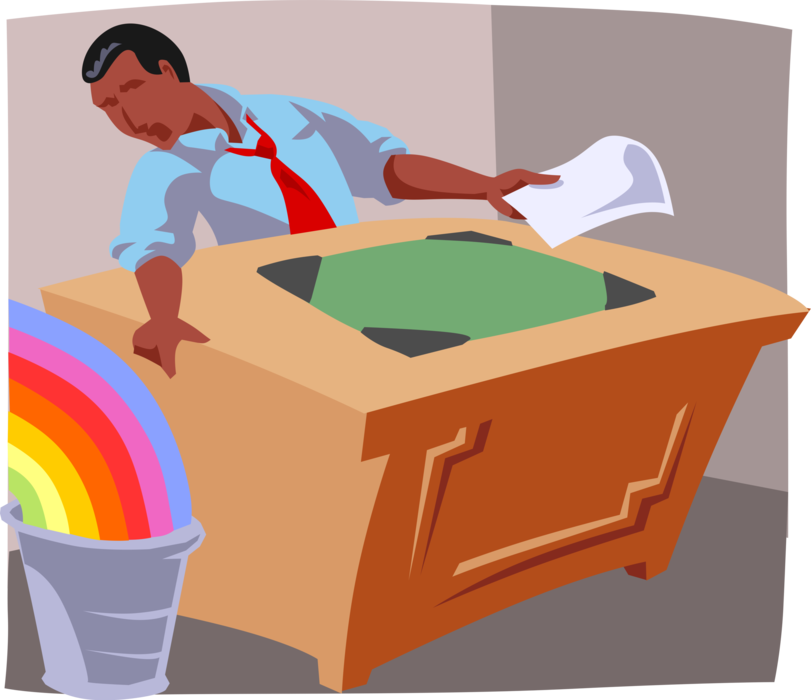 Vector Illustration of Pot of Gold at the End of Rainbow