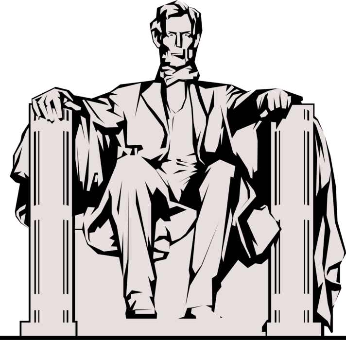 Vector Illustration of Lincoln Memorial Building, American National Monument, Washington, D.C.