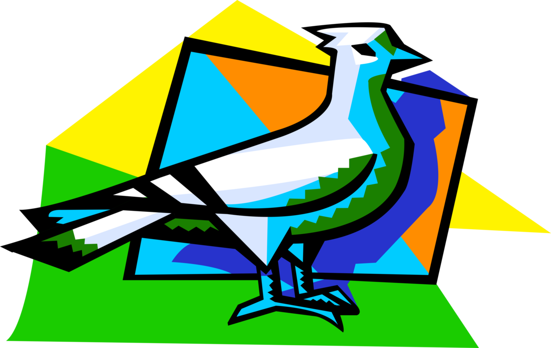 Vector Illustration of Carrier Pigeon Messenger Carries Message