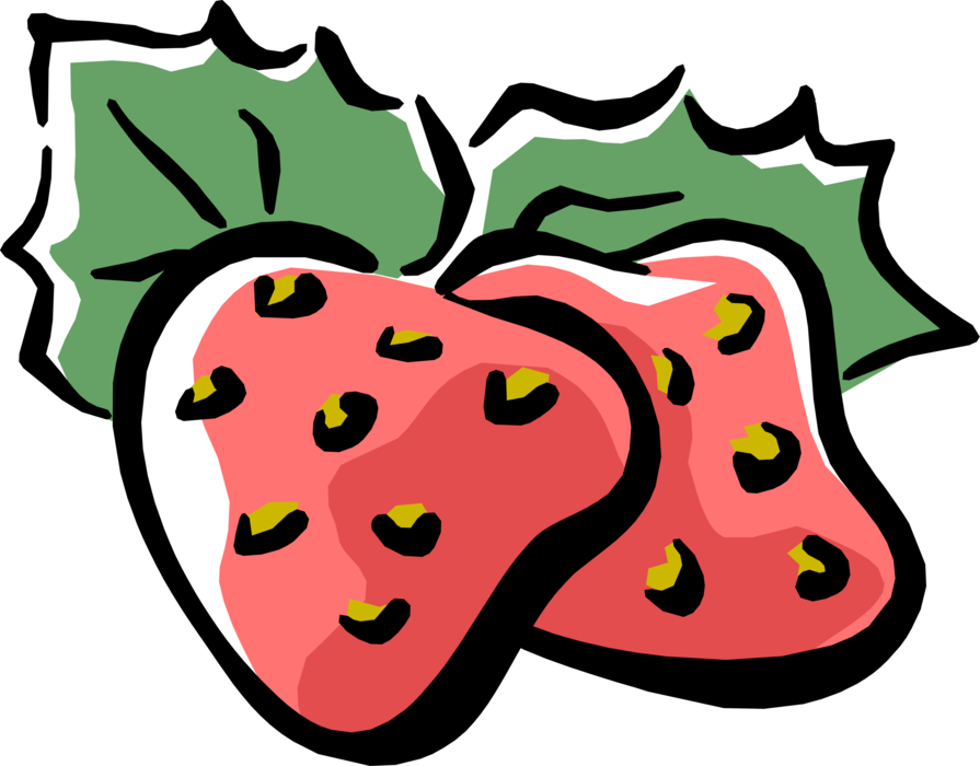 Vector Illustration of Garden Strawberry Edible Fruit