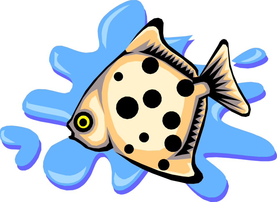 Vector Illustration of Spotted Aquatic Tropical Fish