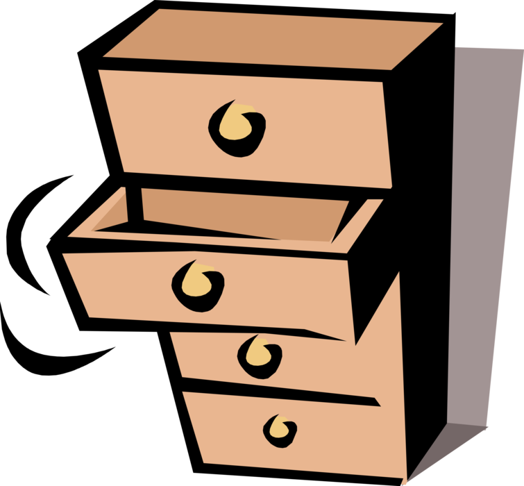 Vector Illustration of Bedroom Furniture Dresser or Chest of Drawers